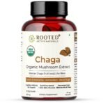 Rooted Actives, Siberian Chaga Mushroom Extract, Certified Organic| 35% Beta Glucans - Lab verified | Antioxidant & Vitality support (60 Veg Caps), - Fast UK Delivery