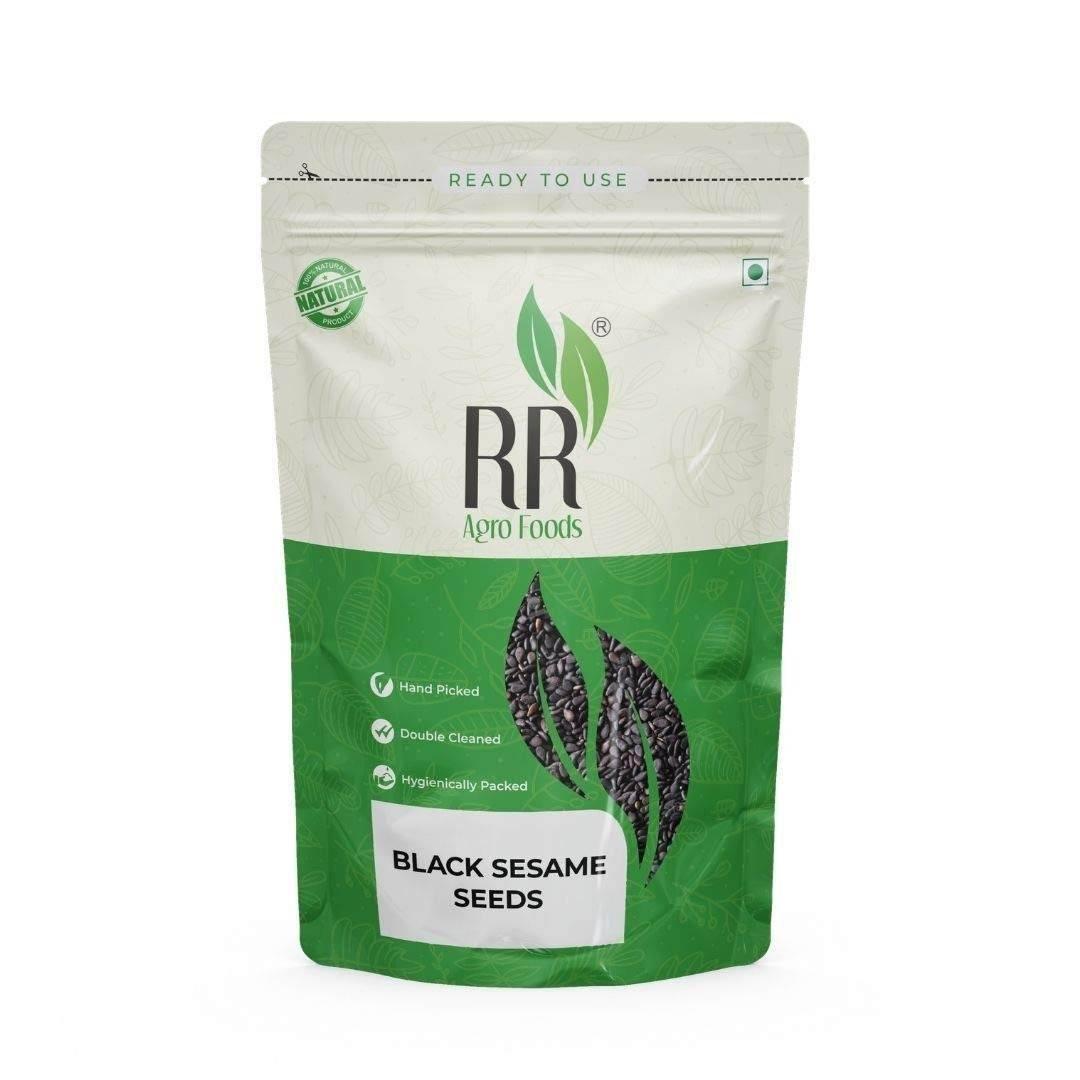 uk61Rgsrt20L-1.jpg R R Agro Foods Premium Black Sesame Seeds 500 GM ( Kali Till ) Pack of 1 - Fast UK Delivery - Image 1