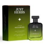 Just Herbs Intense Oud Green EDP Perfume Spray for Men Long Lasting Fragrance - 50 ml - Fast UK Delivery