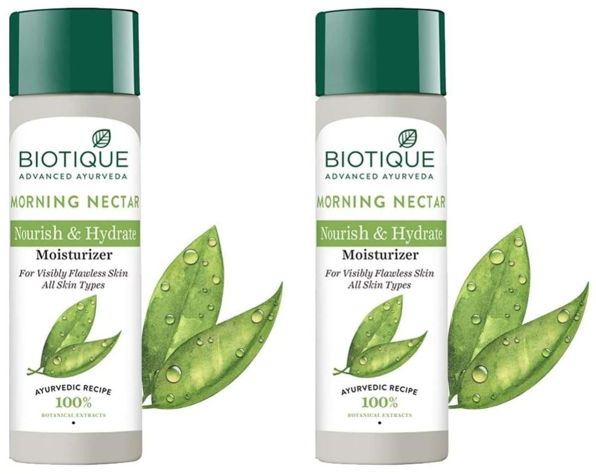 uk61RkwudhxGL-1-1.jpg Biotique Morning Nectar Flawless Skin Moisturizer Cream L Prevents Dark Spots, Blackheads And Blemishes L Visibly Flawless Skin L Nourishes And Hydrates Skin L All Skin Types L 120Ml (Pack Of 2) - Fast UK Delivery - Image 1