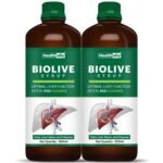 Healthally Ayurvedic Biolive Fatty Liver Detox Syrup|Alcoholic Liver Cleaner Tonic,Liver Heath Supplement Medicine|Kutki Kalmegh Punarnava Giloy Syrup for Liver Care & Digestive System - 1 Ltr - Fast UK Delivery