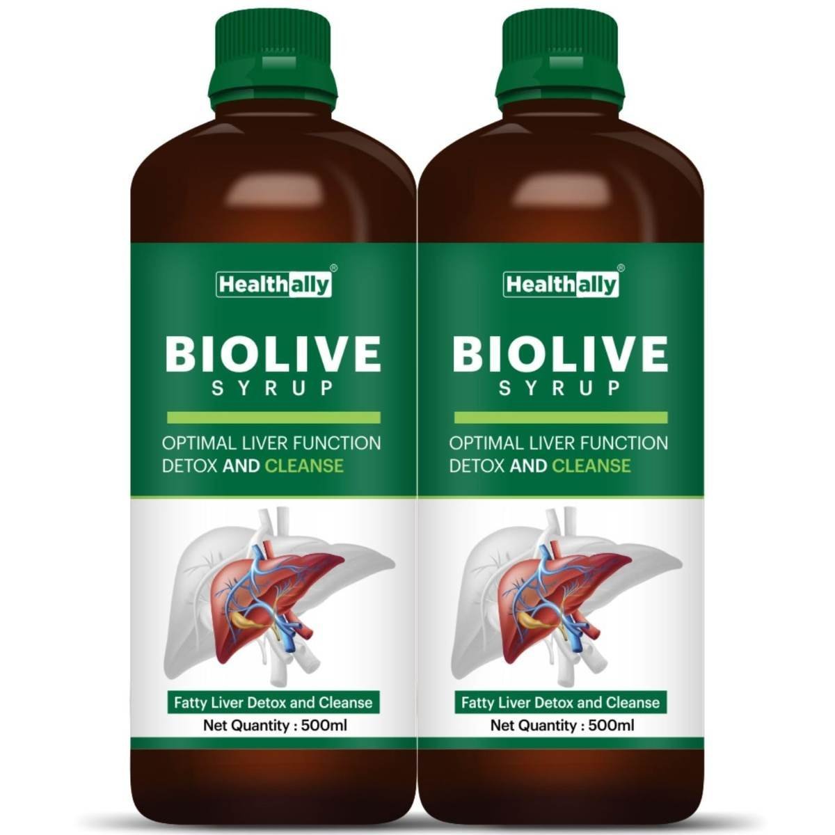 uk61Ru144DZvL.jpg Healthally Ayurvedic Biolive Fatty Liver Detox Syrup|Alcoholic Liver Cleaner Tonic,Liver Heath Supplement Medicine|Kutki Kalmegh Punarnava Giloy Syrup for Liver Care & Digestive System - 1 Ltr - Fast UK Delivery - Image 1