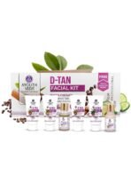 Ayouthveda D-TAN Six Steps Facial Kit for Tan Removal | D Tan Skincare Essentials For Clear Skin | Hydrates Skin With Cucumber, Aloe Vera & Green Tea | Remove Blemishes & Dark Spots (Pack of 1; 230g) - Fast UK Delivery