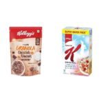 Kellogg's Crunchy Granola Chocolate &Almonds, Multigrain Flakes,450g + Original Special K, Low Fat, High in BGroup Vitamins, Source of Protein &Fibre, Naturally Cholesterol Free,900g Breakfast Cereals - Fast UK Delivery