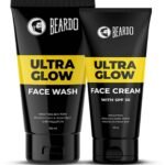 Beardo Ultraglow Face Care Combo (Pack of 2) | Ultraglow Face Cream with SPF30,Dark Spot Reduction Cream, 60gm | Ultraglow Face Wash, Glowing and Radiant Skin 100ml - Fast UK Delivery