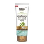 WOW Skin Science Neem & Hyaluronic Acid Pimple Care Face Scrub | Anti-Bacterial | Unclogs Pores | Removes Impurities | Improves Skin Elasticity | Hydrates Skin | 100gms - Fast UK Delivery