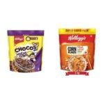 Kellogg's Combo, Kellogg's Chocos Moons and Stars 1.2 kg Pouch and Kellogg's Corn Flakes Real Almond and Honey, 1 kg - Fast UK Delivery