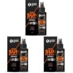 Beardo Max Sunscreen SPF 50 & PA+++ Spray for Men | Non-greasy Sunscreen for Men | Easy Application Sunscreen Spray | Sunscreen For Oily Skin | UVA UVB Protection | 50ml (Pack of 3) - Fast UK Delivery