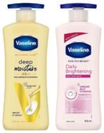 Vaseline Healthy Bright Body Lotion 400 ml & Vaseline Intensive Care Deep Moisture Nourishing Body Lotion 400 ml - Fast UK Delivery