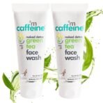 mCaffeine Naked Detox Green Tea Face Wash (Pack Of 2)| Dirt Removal | Vitamin C, Hyaluronic Acid | All Skin | Paraben & SLS Free | 100 ml - Fast UK Delivery