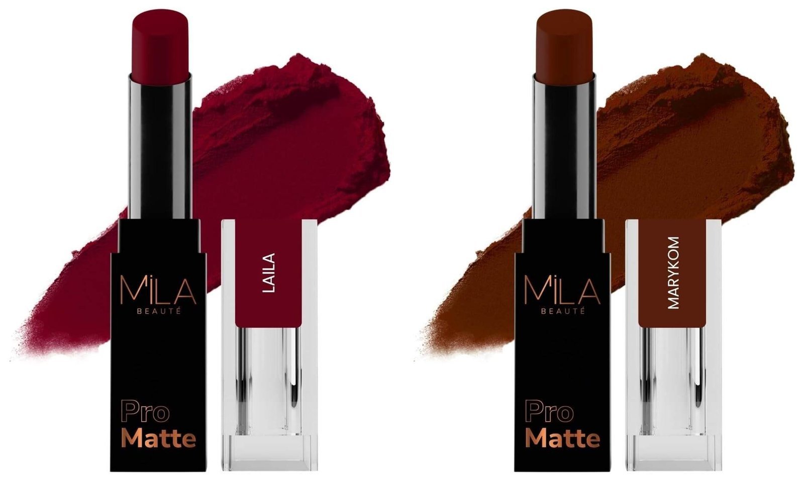 uk61UDc-7bDPL-1-1.jpg MILA Beaute Pro Matte Lipstick | Creamy Matte Lipstick | Shade - Laila, Marykom, 4.2g - Fast UK Delivery - Image 1