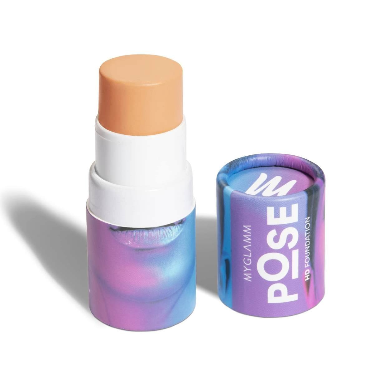 uk61UMYAGvG3L-1-1.jpg MyGlamm POSE HD Skin-blurring Long wearing & Light-weight Matte Foundation Stick (Warm Sand, Beige, 5.5 g) - Fast UK Delivery - Image 1
