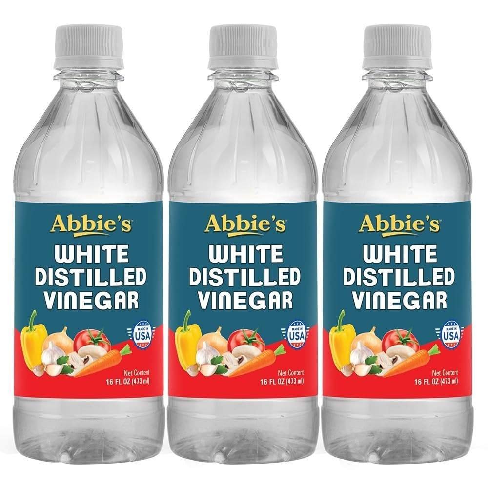 uk61URg3l1QML-1-1.jpg Abbie's White Distilled Vinegar 1419 ml (473 ml X 3 units) Product of USA With 5% Acidity | Zero Fat | Perfect For Cooking , Salad Dressing , Greater for making flavorful drinks , Cleaning Purpose and more - Fast UK Delivery - Image 1