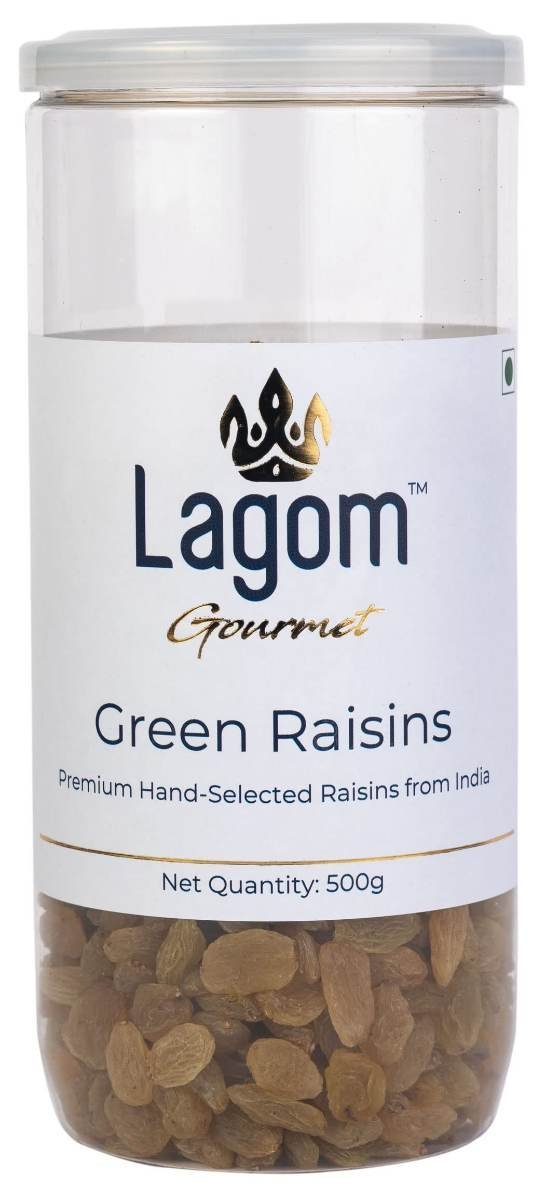 uk61UkIZZyRqL-1.jpg Lagom Gourmet Seedless Green Raisins 500g | All Natural | No Preservatives | No Added Sugar | Gluten Free | Vegan | Plant Based | Non GMO | Raisins Dry Fruit | Kismis | Kishmish - Fast UK Delivery - Image 1