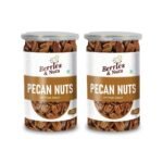 Berries And Nuts Premium American Pecan Nuts 300 Grams | Crunchy Nuts, Rich in Protein & Fibre, Pecans | 2 Bottle of 150 Grams - Fast UK Delivery