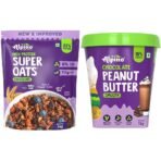 Alpino Peanut Butter Super Oats Chocolate Super Oats + Peanut Butter Smooth 1 kg each combo - Fast UK Delivery