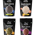 True Elements Edible Seeds Combo 700G (Chia Seeds 150G + Sunflower Seeds 150G + Pumpkin Seeds 150G + Flax Seeds 250G) - Healthy Seeds | Seeds For Eating - Fast UK Delivery