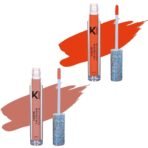 KINDED Liquid Lip Colour Vitamin E Enriched No Transfer Waterproof Long Stay Lipsticks Lip Gloss Set for Girls Women (Pack of 2, 6 ml each, Matte Finish, Shades Sangria Orange & Perfect Nude) - Fast UK Delivery
