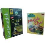 KORAKUNDAH Organic Green Tea 250 g | CHAMRAJ Masala Chai 250 g | Pack of 2 | Total 500 g | India's Finest Chamraj Nilgiri Tea - Fast UK Delivery