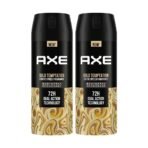 Axe Gold Temptation Long Lasting Deodorant Bodyspray For Men 150 ml, Pack of 2 - Fast UK Delivery