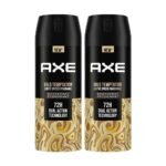 Axe Gold Temptation Long Lasting Deodorant Bodyspray For Men 150 ml, Pack of 2 - Fast UK Delivery