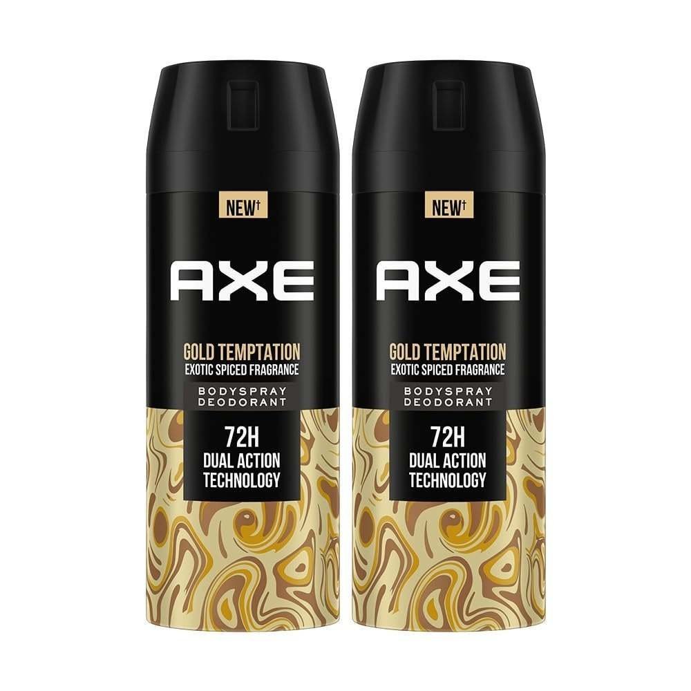 uk61VuX2wL53L-1-1.jpg Axe Gold Temptation Long Lasting Deodorant Bodyspray For Men 150 ml, Pack of 2 - Fast UK Delivery - Image 1