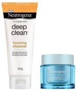 Neutrogena Hydro Boost Hyaluronic Acid Hydrating Water Gel Daily Face Moisturizer, 15 g & Neutrogena Deep Clean Foaming Cleanser, 100g - Fast UK Delivery