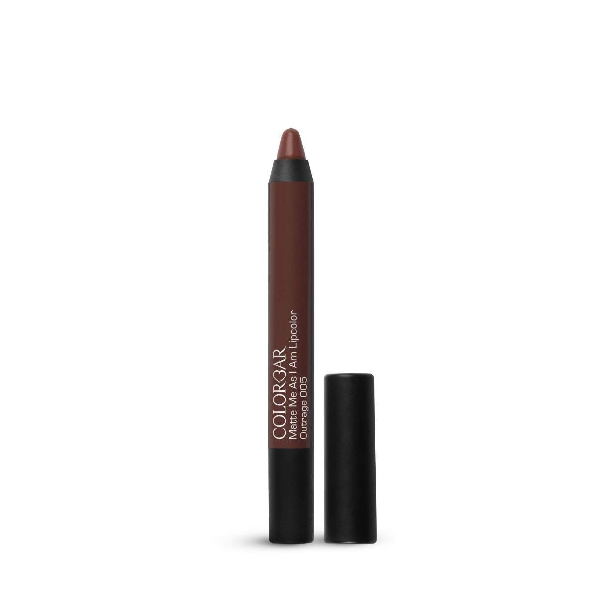 uk61WGbMZ-XRL-1-1.jpg Colorbar Matte me as I am Lipcolor-Outrage, Mauve, 2 g | Moisturize and condition lips| Long Lasting| Waterproof and Smudge-proof - Fast UK Delivery - Image 1