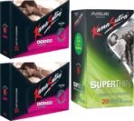Kamasutra DOTTED_SUPERTHIN Flavour Condom Condom (Set of 3, 60 Sheets, 20 Each) - Fast UK Delivery