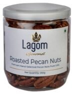 Lagom Gourmet Roasted Pecan Nuts 250g | No Salt | Dry Roasted | No Oil Used | All Natural | No Preservatives | No Additives | Gluten Free | Vegan | Plant Based | Non GMO | Nuts Dry Fruits - Fast UK Delivery
