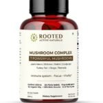 Rooted Mushroom Complex - 7 Mushrooms blend for Heart, Liver, Gut, Energy & Immunity (60 Veg Caps, 500 mg) |USDA organic, > 30% Beta Glucans - Fast UK Delivery