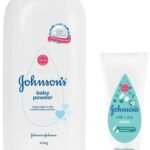 Johnson's Baby Powder (400g) & Baby Milk and Rice Cream for Summer, 100g - Fast UK Delivery