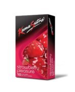 kamasutra flavored condom Tempting Flavour with Dotted Texture | Made with Natural Rubber Latex | Lubricated Condoms | Excite/Flavour Series (strawberry) - Fast UK Delivery