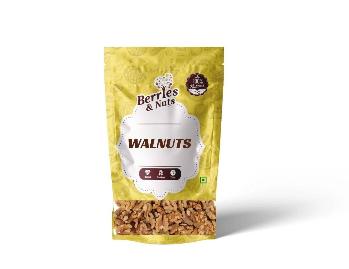 uk61X8ANIE44L-1-1.jpg Berries And Nuts Premium Jumbo Snow White Walnut Kernel Without Shell 1 Kg | Akhrot Giri, Akrot Magaz | (4 Pack of 250 Grams) - Fast UK Delivery - Image 1