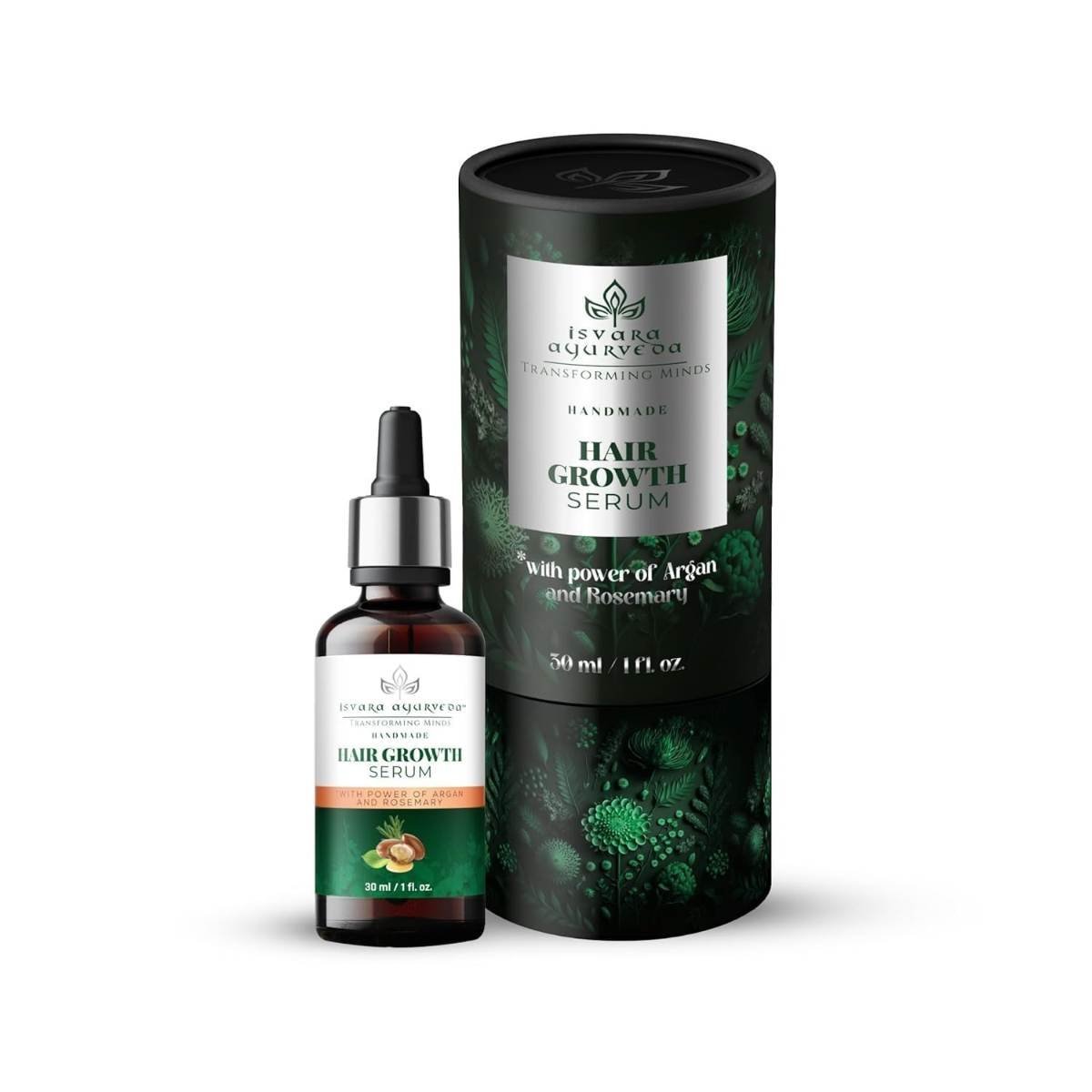 uk61XoFp3AKSL-1.jpg ISVARA AYURVEDA Rosemary Hair Growth Serum - Formulated with Argan Oil, Fenugreek and Tea Tree Extract Boosts Growth, Strengthens Follicles for All Hair Types -30ml - Fast UK Delivery - Image 1