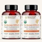 Rooted Active Naturals Organic Cordyceps Militaris Mushroom Extract Capsules, 500mg, 60 Count, Energy, Endurance, Performance (Pack of 2) - Fast UK Delivery