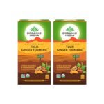 Organic India Tulsi Ginger Turmeric Tea - 25 Infusion Bags - (Pack of 2) - Fast UK Delivery