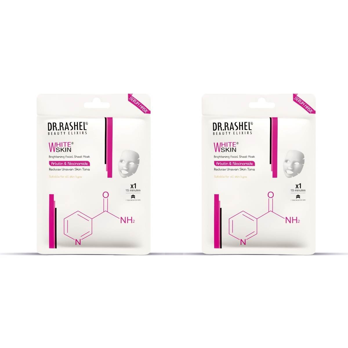 uk61YPUBK3BTL-1.jpg DR.RASHEL White Skin Face Sheet Mask With Serum For Women And Men | All Skin Types | Repairing & Nourishment | Soothing And Hydrating | Paraben Free | Pack Of 2 | 20 Grams Each - Image 1