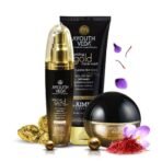 Ayouthveda Gold Face Care Kit Anti-ageing Natural Spf 15, Clean, Hydrate & Radiate Brightens Skin, Sparkling Gold Face Wash 100ml | Sparkling Gold Day Cream 50g | Sparkling Gold Night Cream 50g for Men and Women | Rakhi Special Gift - Fast UK Delivery