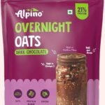 ALPINO High Protein Super Overnight Oats Dark Chocolate 1KG - 21g Protein, Added Nuts & Seeds, Instant Rolled Oats - As Seen on Shark Tank India - Fast UK Delivery