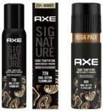 AXE Dark Temptation Long Lasting Deodorant Bodyspray For Men 215 ml & Axe Signature Dark Temptation No Gas Deodorant Bodyspray for Men 154 ml - Fast UK Delivery