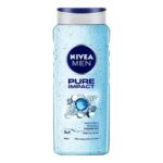NIVEA MEN Pure Impact Shower Gel, 500ml, (Hair, Face & Body Wash) - Fast UK Delivery