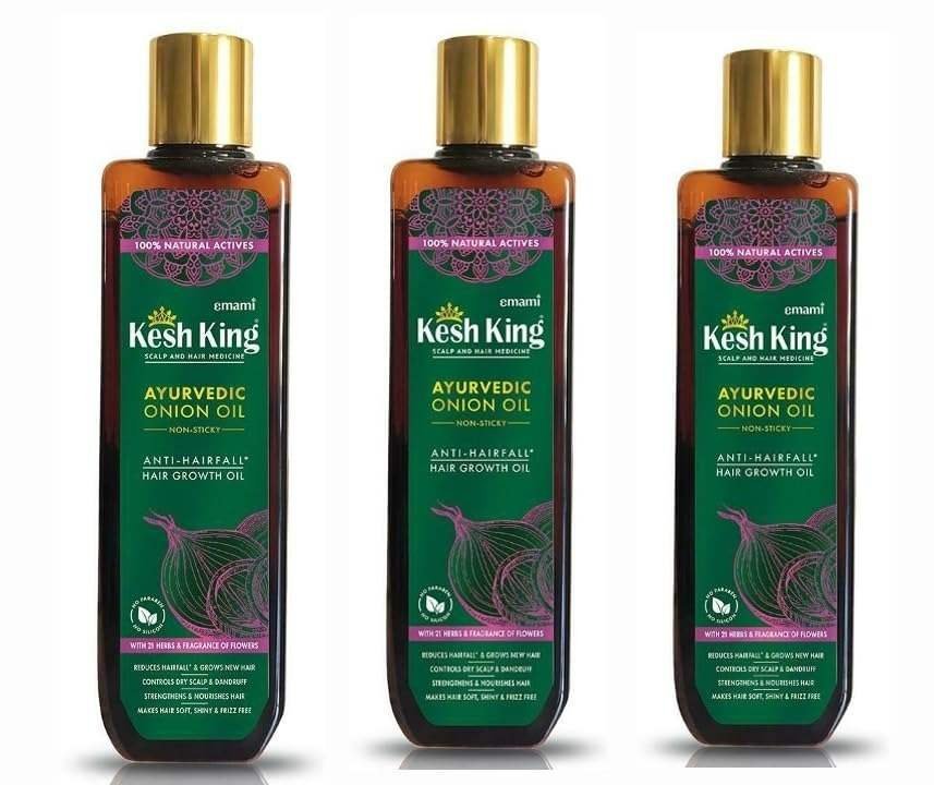 uk61ZAJBoqXwL-1-1.jpg Kesh King Organic Onion Oil With Curry Leaves Reduces Hair Fall 100ml Pack of 3 - Fast UK Delivery - Image 1