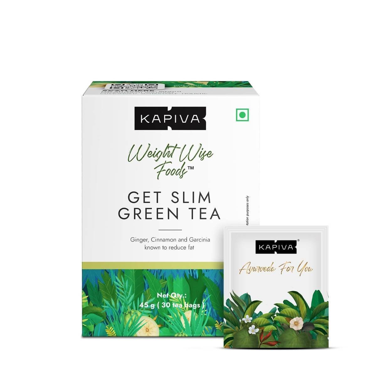 uk61ZINjtW2vL-1.jpg Kapiva Get Slim Green Tea Powder (45Gm) | Lemongrass Flavored + Natural Metabolism Booster For Healthy Weight Care - Fast UK Delivery - Image 1