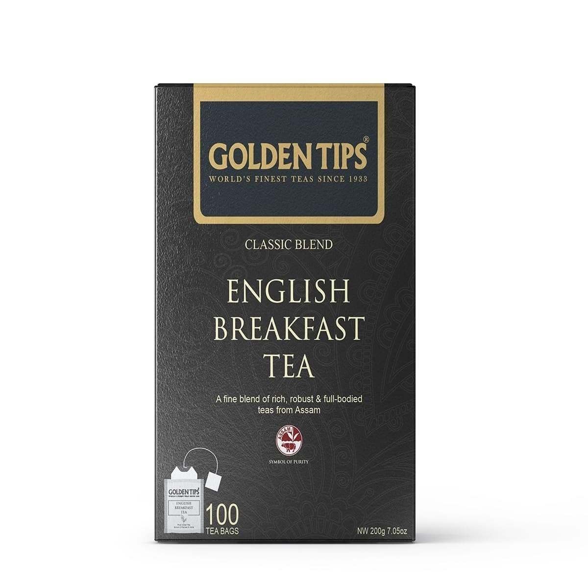 uk61ZUQZ03dSL-1-1.jpg Golden Tips Classic Blend English Breakfast Tea Bags | 100 Tea Bags | 200 Grams - Fast UK Delivery - Image 1