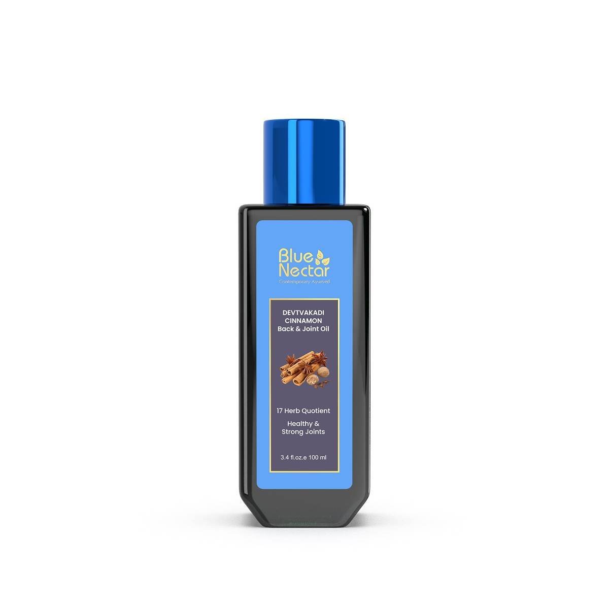 uk61ZbsWfbOvL-1.jpg Blue Nectar Pain Relief Massage Oil with Natural Clove, Cinnamon & Mahanarayan Oils | Ayurvedic Oil Products for Ortho Relief from Joint Pain, Back Pain and Knee & Muscle Pain (17 Herbs, 100 ml) - Image 1