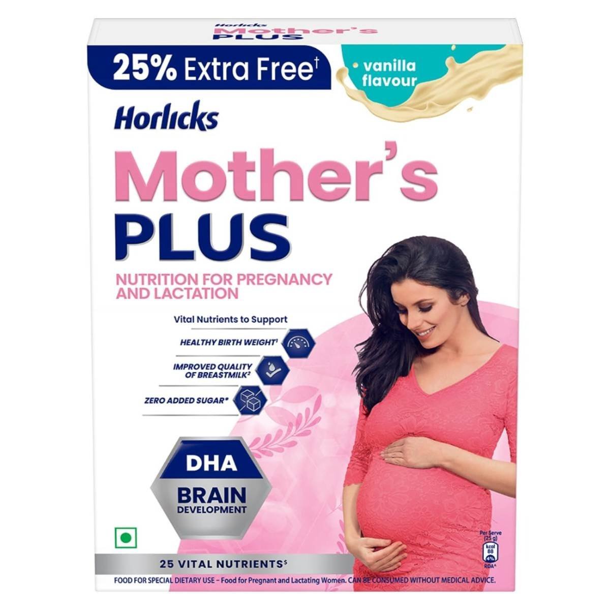 uk61a8AJ9NojL-1.jpg Horlicks Mother's Plus Vanilla 400 / 500 g BIB, For Pregnancy and Lactation with Protein for Birth Weight and DHA for Brain Development- No Added Sugar - Fast UK Delivery - Image 1