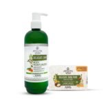 Ayouthveda Delicate Skin Care Combo | Delicate Skin Pure Castile Soap 100g & Delicate Skin Moisturiser Body Lotion 300ml | With The Goodness Of Neem, Tulsi, Coconut & Almond | Nourishes & Hydrates The Body - Fast UK Delivery