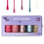 Just Herbs Party Ready Nail Paints Set, 12 Chemical Free Formula, Quick Dry and Glossy Nail Polish Gift Set of 5 (11ml x5) - Fast UK Delivery