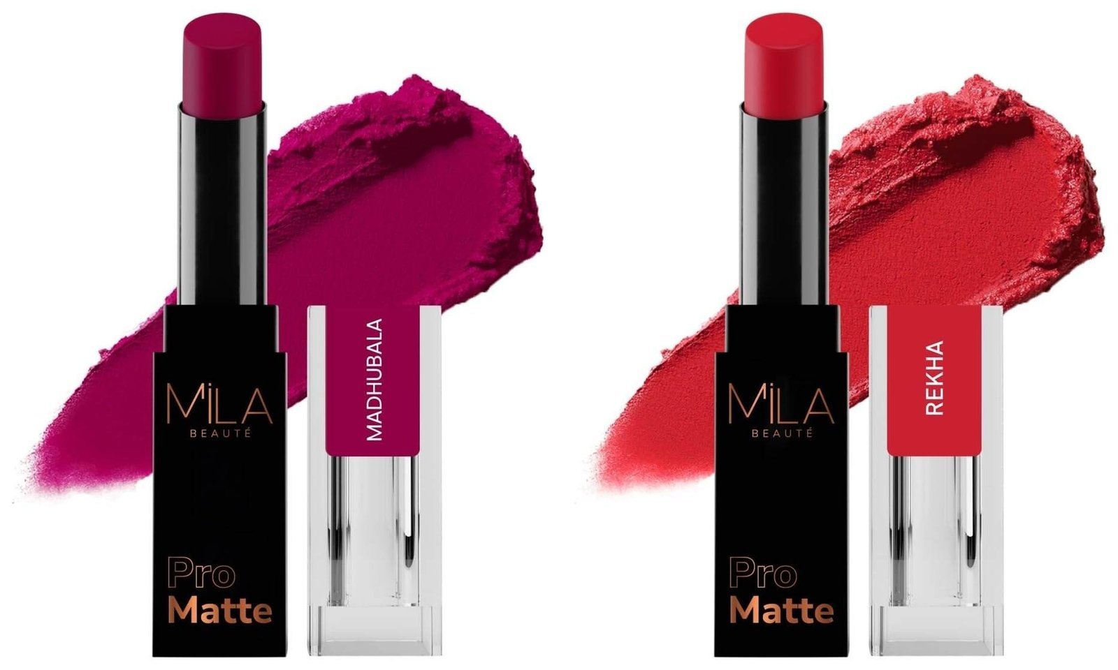 uk61abd6H1RLL-1-1.jpg MILA Beaute Pro Matte Lipstick | Creamy Matte Lipstick | Shade - Rekha, 4.2g Pro Matte Lipstick | Creamy Matte Lipstick | Shade - Madhubala, 4.2g - Fast UK Delivery - Image 1